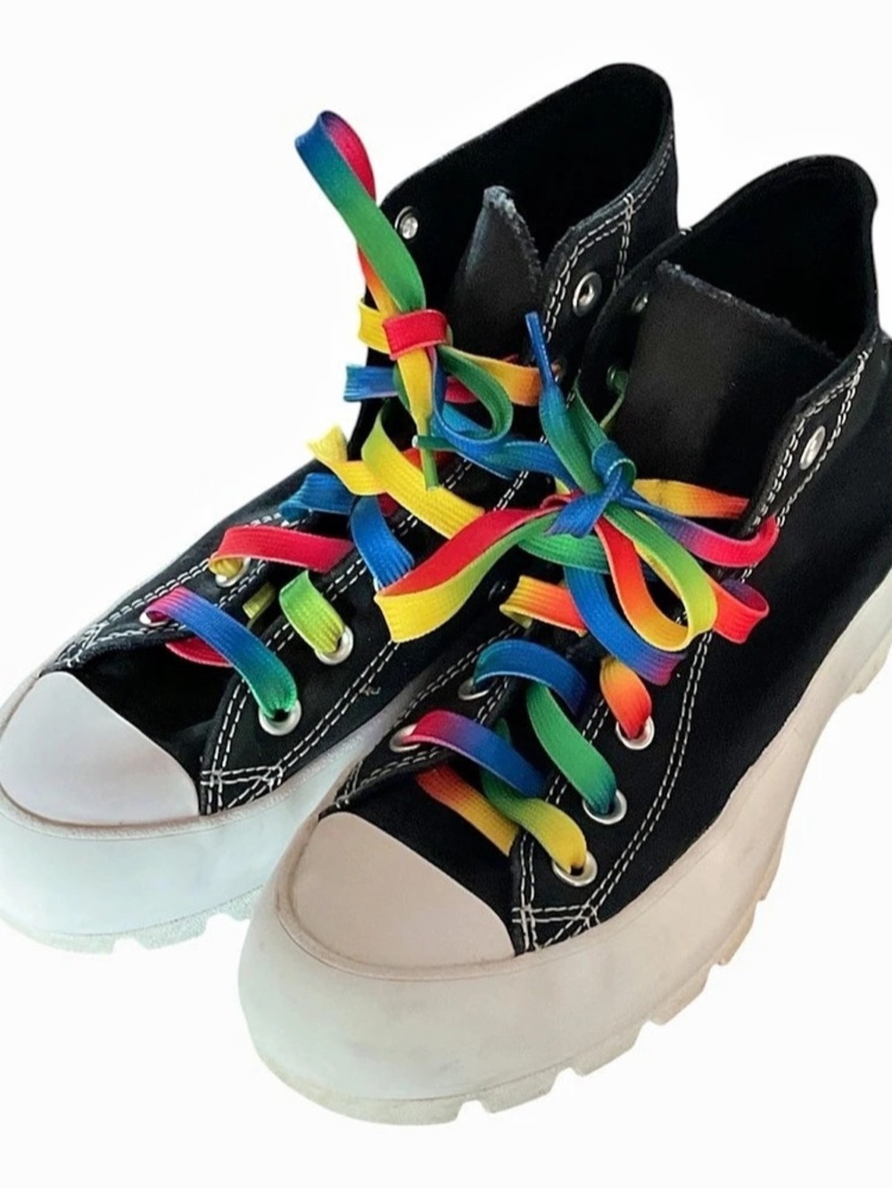Converse Chuck Taylor All Star Lugged Hi Sneakers Black & White US 8